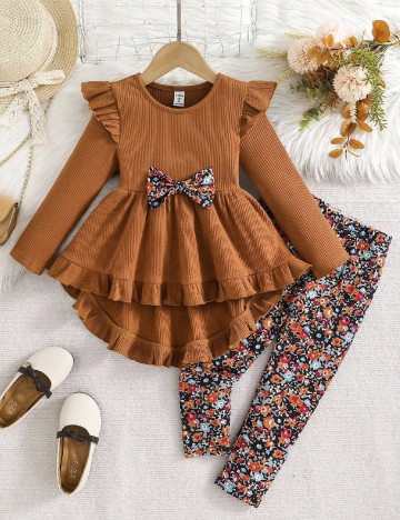 Compleu Shein Kids, maro/mix culori