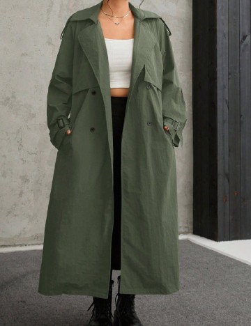 Trench SHEIN CURVE, verde