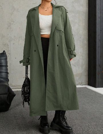 Trench SHEIN CURVE, verde