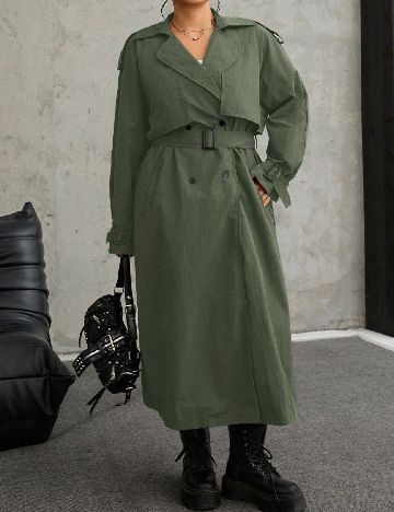 Trench SHEIN CURVE, verde