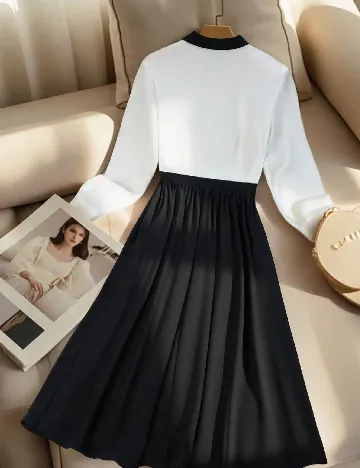 Rochie lunga SHEIN, alb/negru