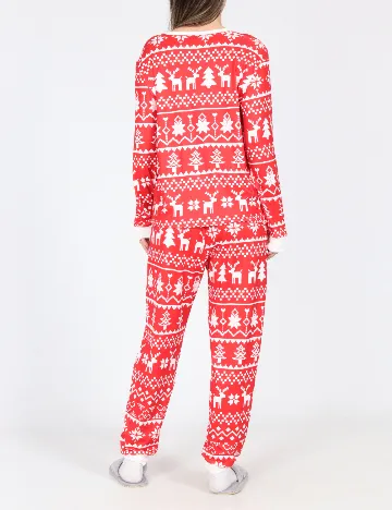 Pijama SHEIN, rosu/alb