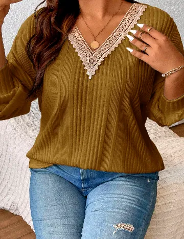 Bluza SHEIN CURVE, kaki