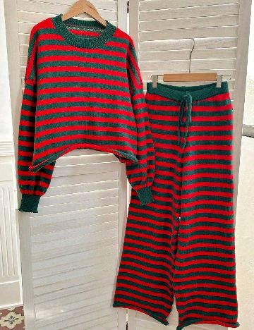 Compleu SHEIN, verde/rosu