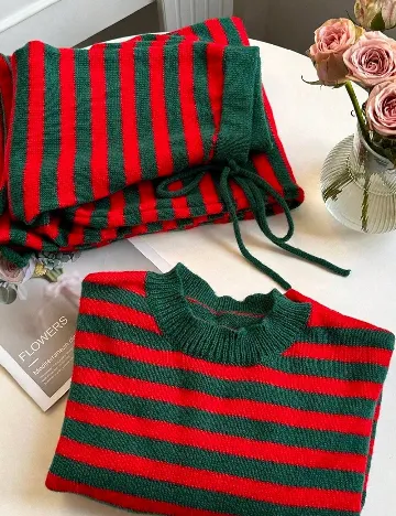 Compleu SHEIN, verde/rosu