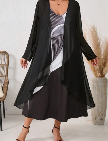 Set Rochie si Cardigan Emery Rose Curve, negru