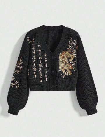 Cardigan Romwe, negru