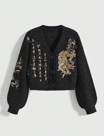 Cardigan Romwe, negru