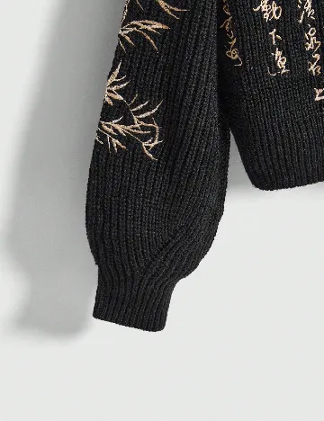 Cardigan Romwe, negru