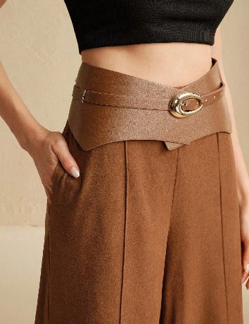 Pantaloni SHEIN, maro