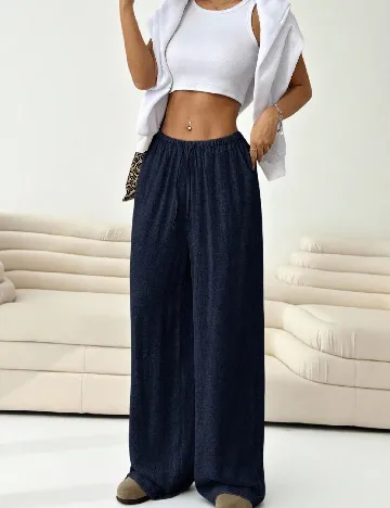 Pantaloni SHEIN CURVE, bleumarin