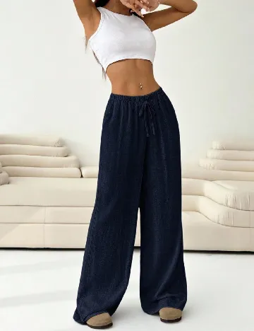 Pantaloni SHEIN CURVE, bleumarin