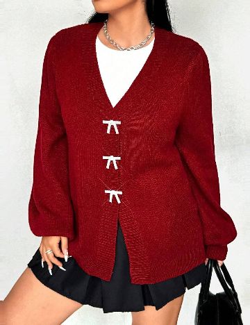 Cardigan SHEIN CURVE, rosu