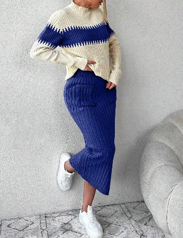 Compleu SHEIN, alb/albastru