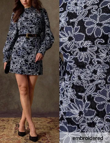 Rochie scurta SHEIN, albastru/negru