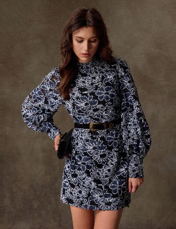 Rochie scurta SHEIN, albastru/negru