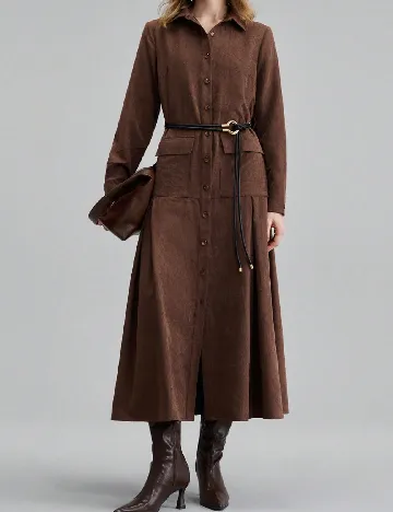 Rochie medie Ontre, maro