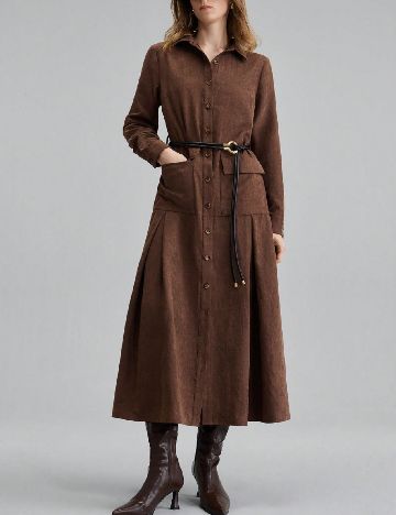 Rochie medie Ontre, maro