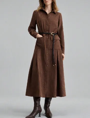 Rochie medie Ontre, maro