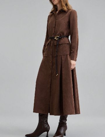 Rochie medie Ontre, maro