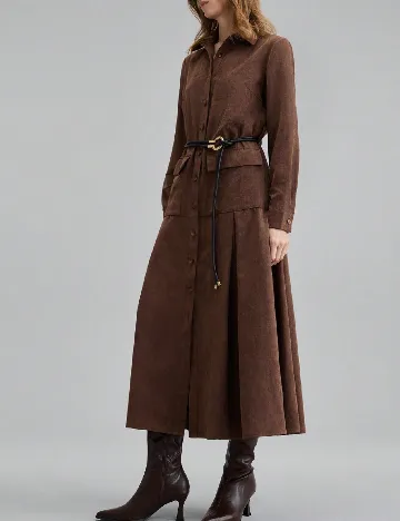 Rochie medie Ontre, maro