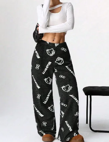 Pantaloni de pijama SHEIN, negru