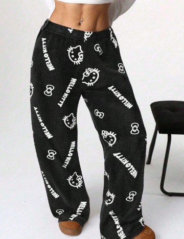 Pantaloni de pijama SHEIN, negru