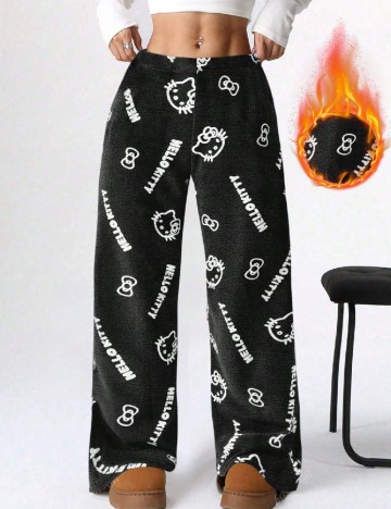 Pantaloni de pijama SHEIN, negru