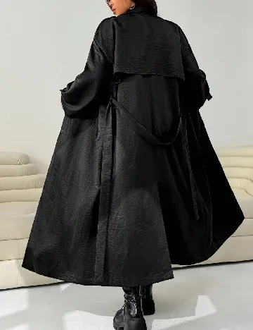 Trench SHEIN CURVE, negru