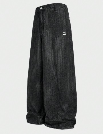 Pantaloni SHEIN Plus Size Men, gri inchis