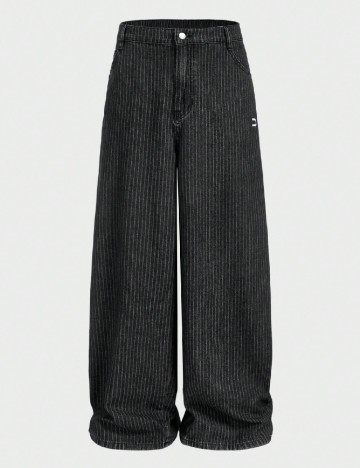 Pantaloni SHEIN Plus Size Men, gri inchis