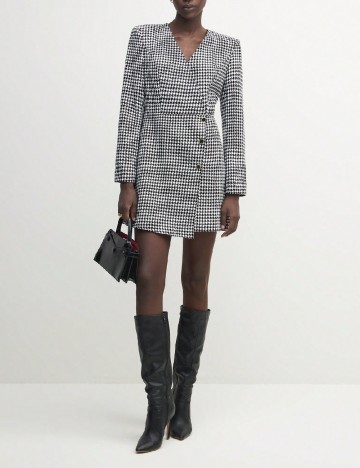 Rochie scurta SHEIN, negru/alb