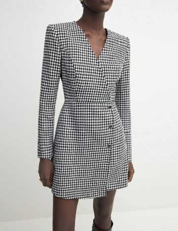 Rochie scurta SHEIN, negru/alb