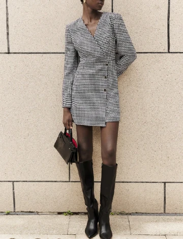 Rochie scurta SHEIN, negru/alb