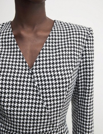 Rochie scurta SHEIN, negru/alb