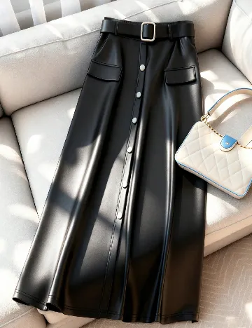 Fusta SHEIN CURVE, negru