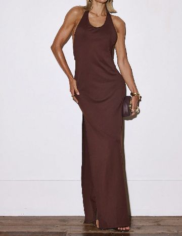 Rochie lunga Musera, maro