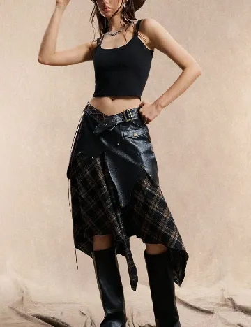 Fusta SHEIN, negru/maro