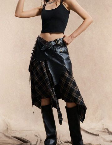 Fusta SHEIN, negru/maro