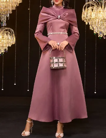 Rochie lunga SHEIN, roz pudra inchis