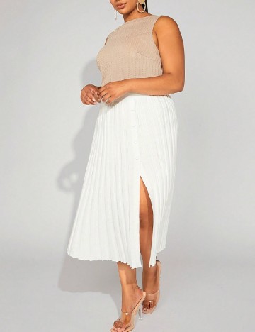Fusta SHEIN CURVE, alb