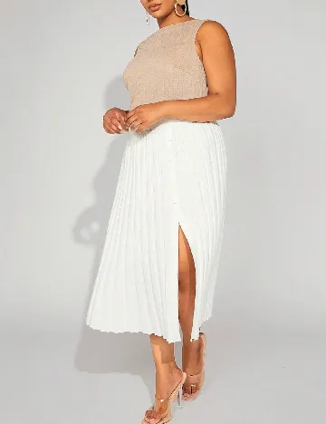 Fusta SHEIN CURVE, alb