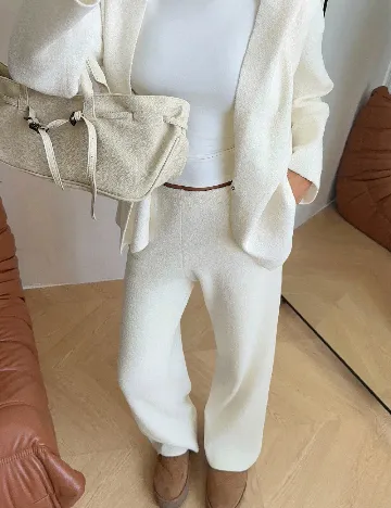 Pantaloni SHEIN, ecru