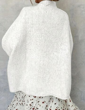 Cardigan Oversize SHEIN, alb