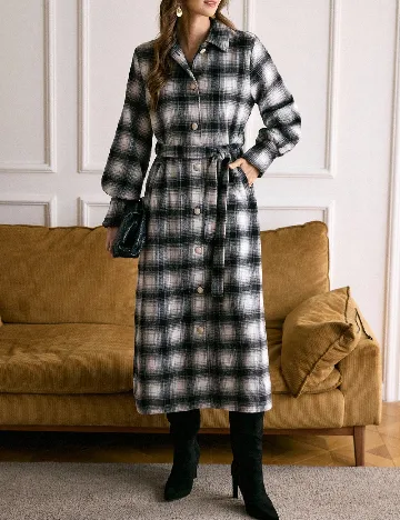 Palton SHEIN, alb/negru