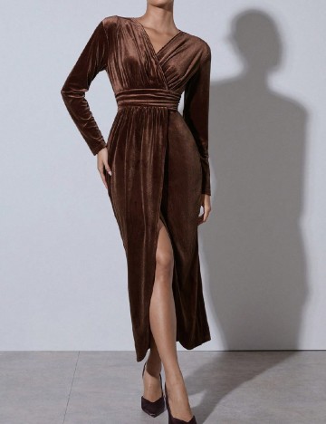 Rochie medie Cosmina, maro