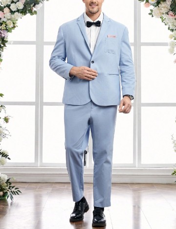 Costum SHEIN Plus Size Men, bleu