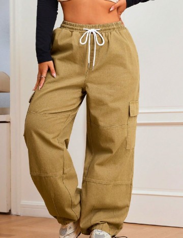 Pantaloni SHEIN CURVE, maro