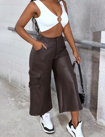 Pantaloni SHEIN, maro