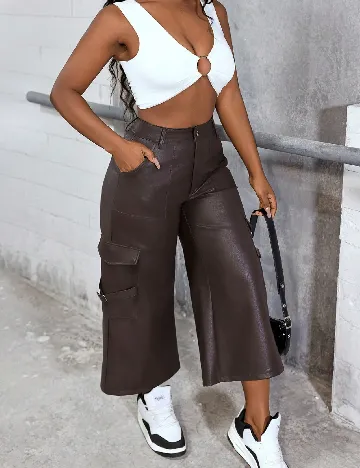 Pantaloni SHEIN, maro